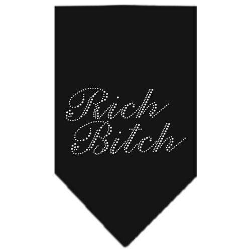 Rich Bitch Rhinestone Bandana Black Small